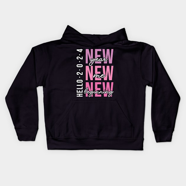 Hello 2024 Kids Hoodie by MZeeDesigns